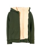 Sweat réversible en Polaire & Sherpa Hooper kaki/écru