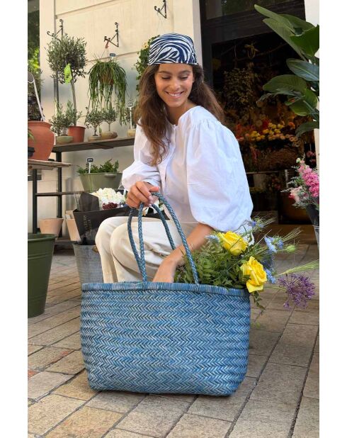 Borsa a tracolla Delhi grande blu cielo