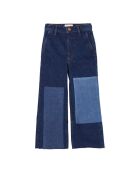 Jeans corti in cotone patchwork blu Charlie
