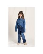 Jeans corti in cotone patchwork blu Charlie