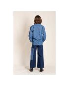 Jeans corti in cotone patchwork blu Charlie