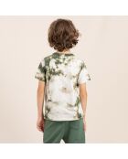 Khakifarbenes Tie & Dye T-Shirt von Nolan