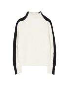 Pull 100% Laine Mérinos Lexy blanc/noir