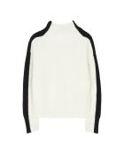 Pull 100% Laine Mérinos Lexy blanc/noir
