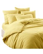 Funda de almohada Limy Straw de lino y algodón, 80 x 80 cm