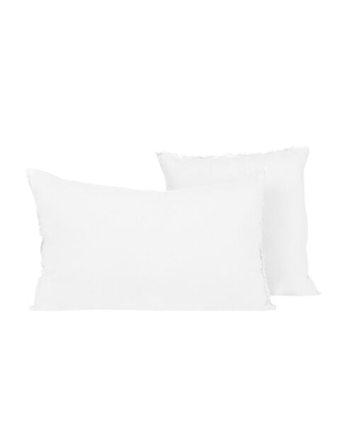 Taie d'oreiller en Lin & Coton Limy blanche - 80x80 cm