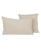 Funda de almohada Limy Natural de lino y algodón, 80 x 80 cm