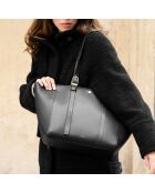 Schwarze Tragetasche Magda aus Leder - 285 x 270 x 130 mm