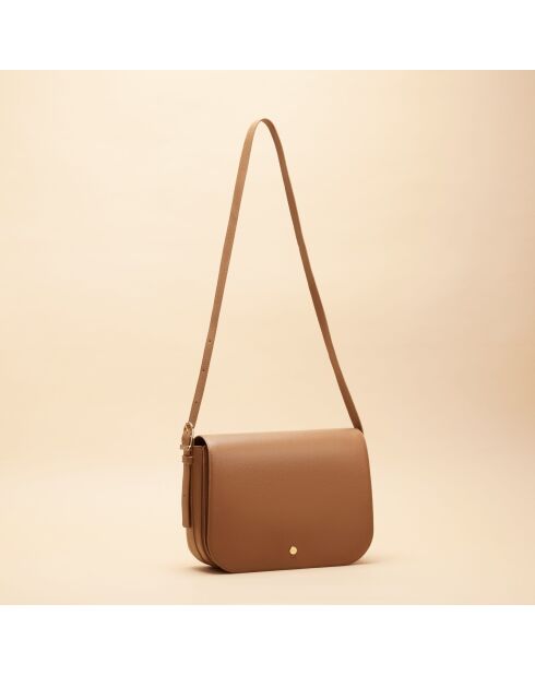 Borsa a tracolla Adèle in pelle cognac - 280 x 190 x 85 mm