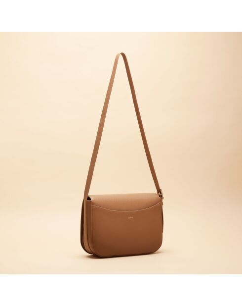 Borsa a tracolla Adèle in pelle cognac - 280 x 190 x 85 mm