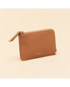 Portacarte Sophie in pelle color nocciola - 128 x 85 mm