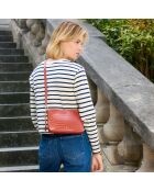 Borsa a tracolla Emma in pelle mattone - 21,7x15x4,3 cm
