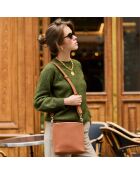 Borsa a secchiello Gwen in pelle color nocciola - 210 x 204 x 97 mm