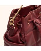 Borsa a secchiello Ninon in pelle bordeaux - 25,2x20,4x13,3 cm