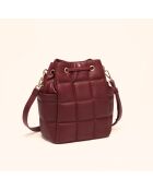 Borsa a secchiello Ninon in pelle bordeaux - 25,2x20,4x13,3 cm