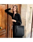 Borsa Julia in pelle nera - 37,5x34,4x9 cm