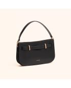 Ines schwarze Lederhandtasche - 23,5 x 13,7 x 5,6 cm
