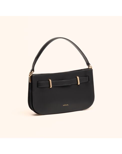 Borsa Ines in pelle nera - 23,5x13,7x5,6 cm