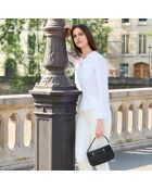 Ines schwarze Lederhandtasche - 23,5 x 13,7 x 5,6 cm