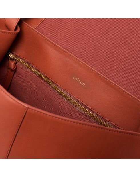 Borsa a tracolla Ilona brick in pelle - 32,2x20x10 cm