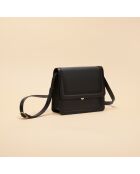 Schwarze Schultertasche Anita aus Leder - 200 x 162 x 55 mm