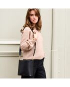 Borsa a secchiello Gwen in pelle nera - 210 x 204 x 97 mm