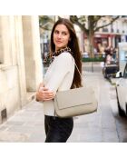 Borsa a tracolla Ilona in pelle greige - 32,2x20x10 cm