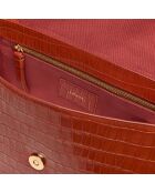 Schultertasche Albane Brick aus Leder - 24x17x8 cm