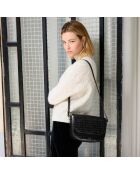 Borsa a tracolla Albane in pelle nera - 24x17x8 cm