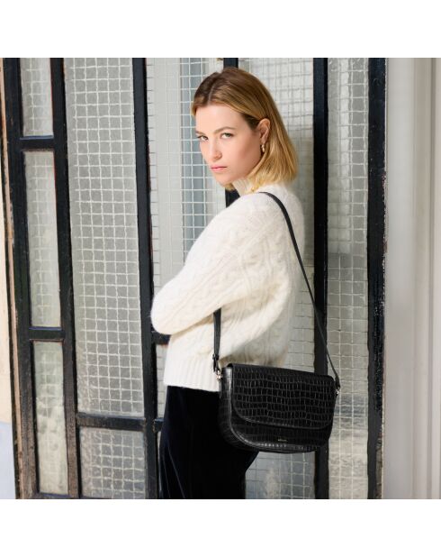 Borsa a tracolla Albane in pelle nera - 24x17x8 cm