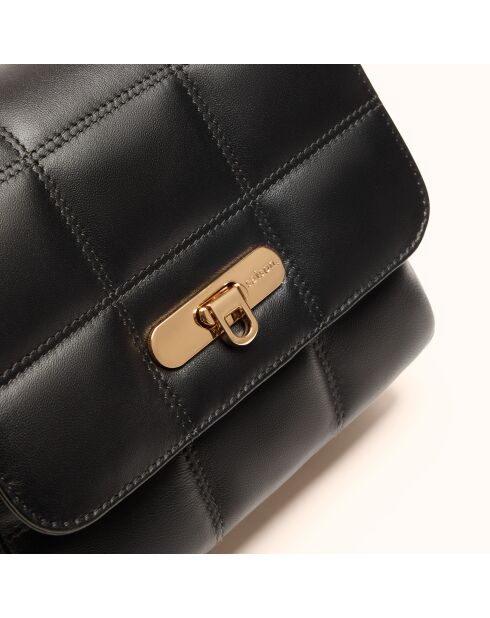Borsa a tracolla Léonie in pelle nera - 19x16,5x6,5 cm