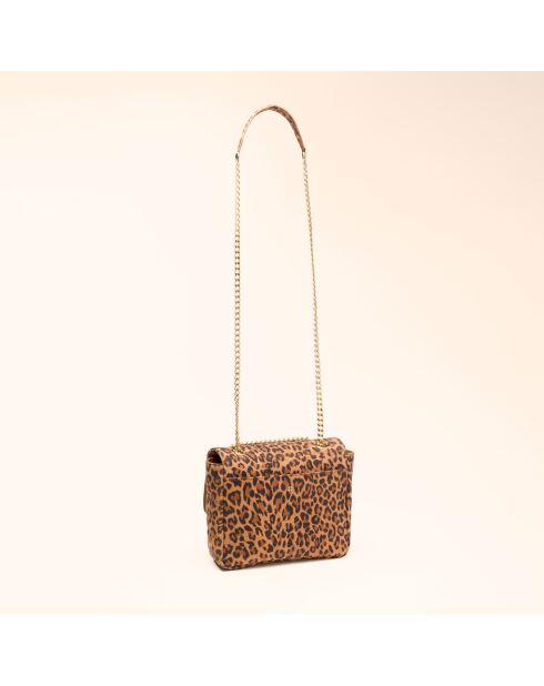 Borsa a tracolla Léonie in pelle leopardata - 19x16,5x6,5 cm