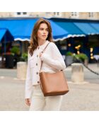 Beuteltasche Diane aus Leder in Cognac - 262 x 257 x 120 mm