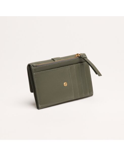 Cartera Olga de piel grafito - 13x8x1 cm