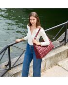 Borsa a tracolla Zazie in pelle bordeaux - 45x25x16 cm