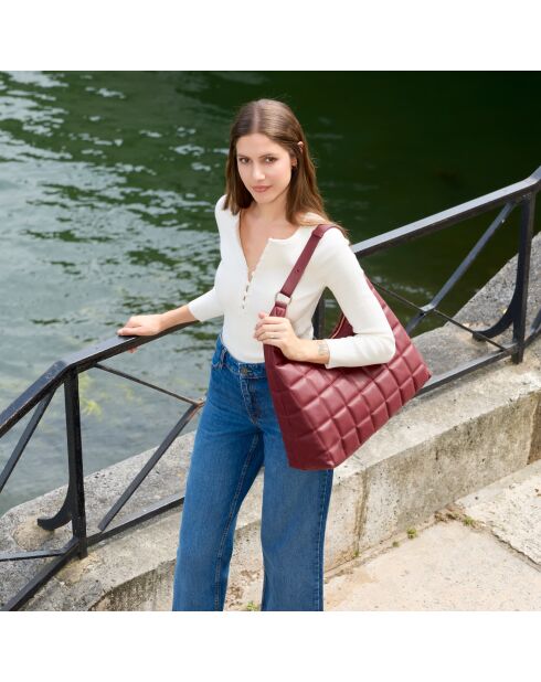 Borsa a tracolla Zazie in pelle bordeaux - 45x25x16 cm