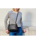 Irma Schultertasche aus schwarzem Leder - 250 x 175 x 60 mm