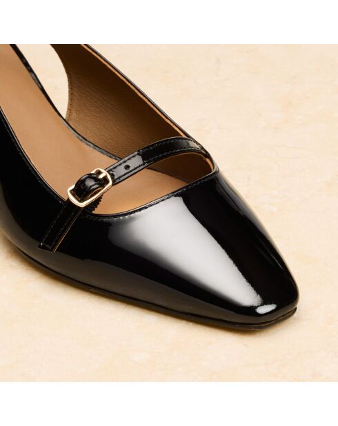 Escarpins slingback en cuir Annick noirs