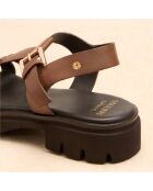Sandalias Raphaëlle de piel marrón oscuro