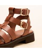 Sandales en cuir Jeannette cognac