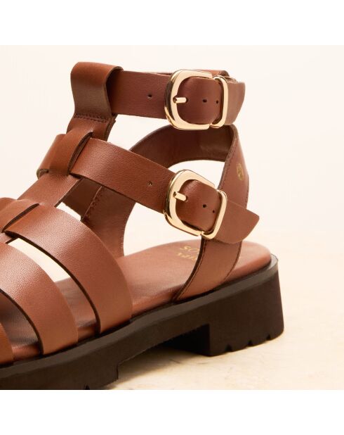 Sandales en cuir Jeannette cognac