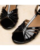 Schwarze Ledersandalen Anaëlle