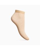 Packung mit 3 niedrigen Socken aus Baumwolle, zweifarbig, goldfarben, 2, mehrfarbig