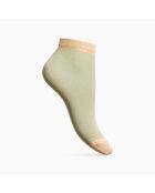 Packung mit 3 niedrigen Socken aus Baumwolle, zweifarbig, goldfarben, 2, mehrfarbig