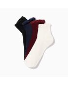 Confezione da 4 calzini multicolori in cotone increspato