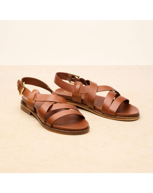 Sandales en cuir Blanche cognac