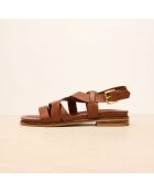 Sandales en cuir Blanche cognac