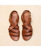 Sandales en cuir Blanche cognac