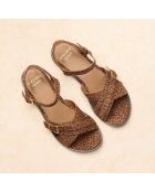 Sandali Hermine in suede leopardato