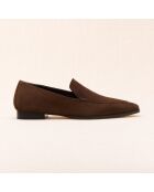 Mocassins en cuir suédé Giulia marron foncé